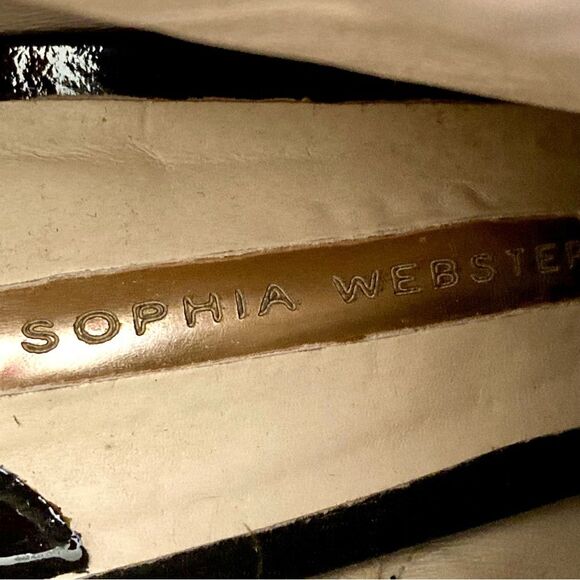 Sophia Webster Plaid Patent Leather High Heel Ankle Boots Black Pink Size EU 39 - Picture 14 of 16